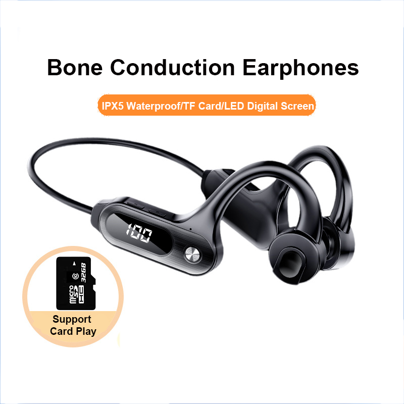Bone Conduction Running Headphones - Bluetooth 5.3 Bone Conduction Earbuds, Hanging