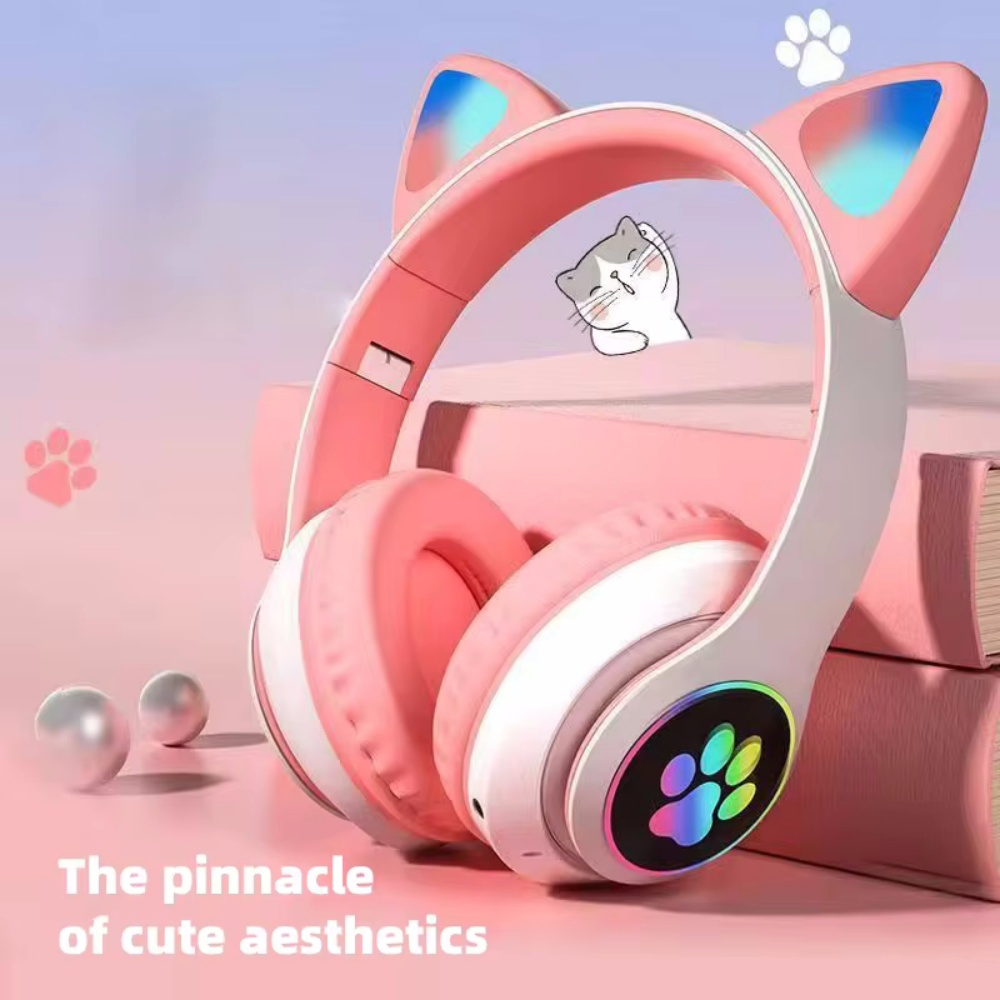 Cat Ear Bluetooth Headset Led - Fone de Ouvido Sem Fio com