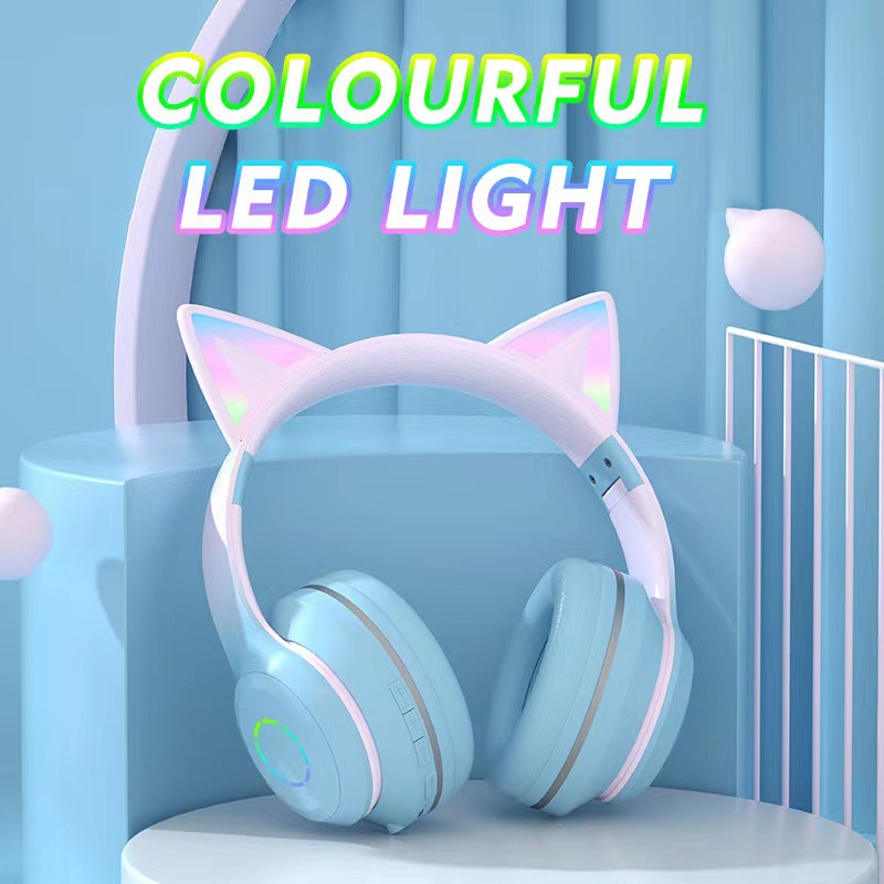 Cat Ear Bluetooth Headset Led - Novo Fone de Ouvido Bluetooth Sem
