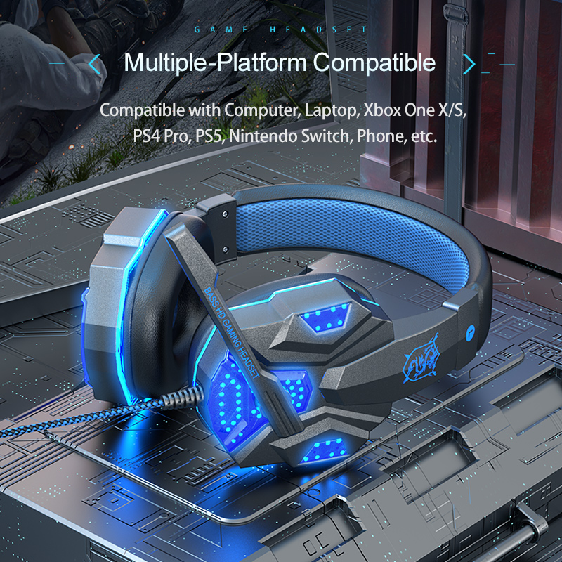 Fone de ouvido para jogos com  - Gaming Headset With Mic Rgb avaliação e preço