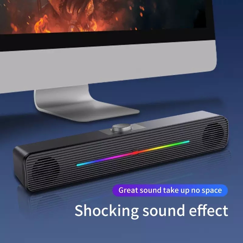 E-1407 Caixa de Som Sem Fio co - Rgb Computer Soundbar For Pc avaliação e preço