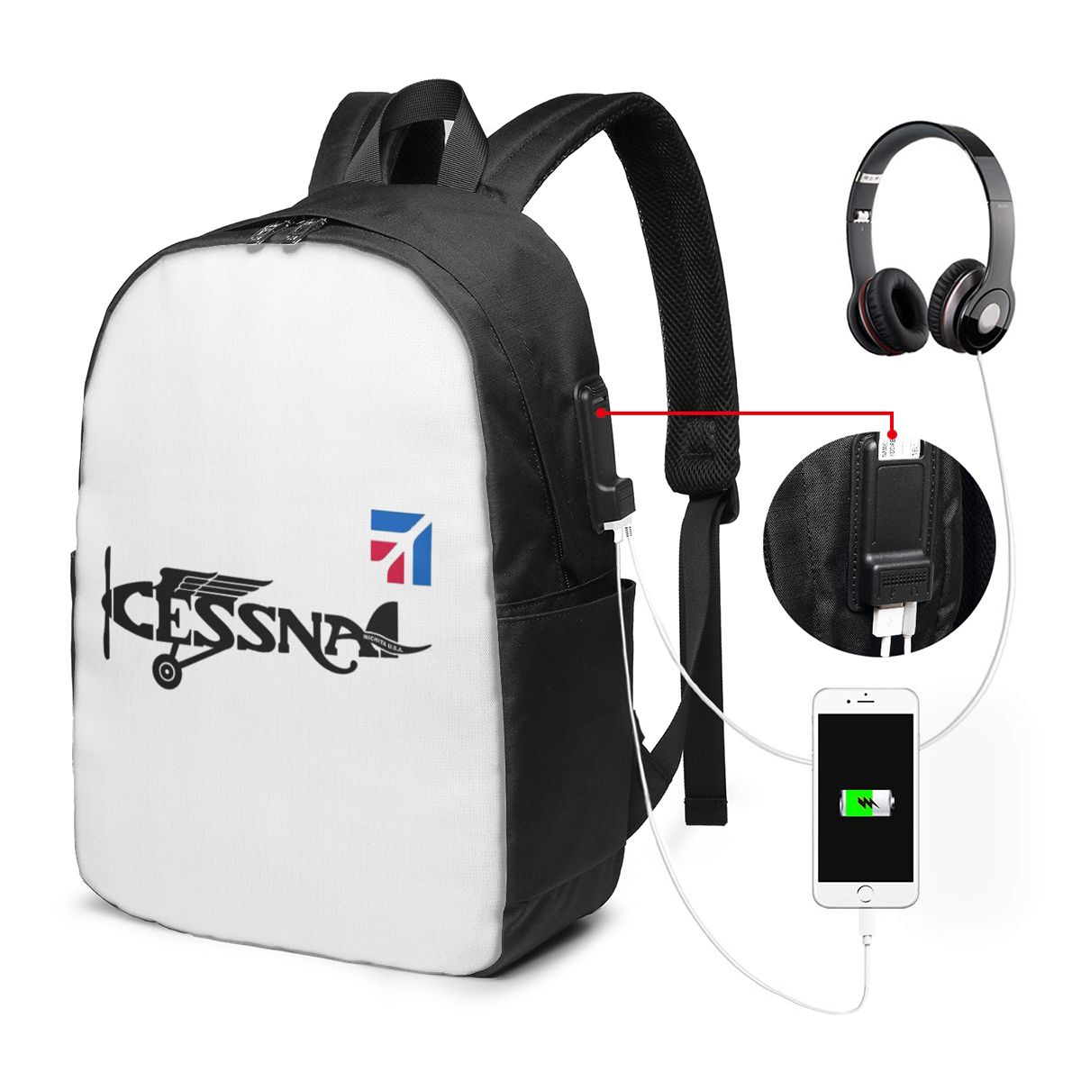 Mochila com logotipo Cessna, b - Laptops avaliação e preço