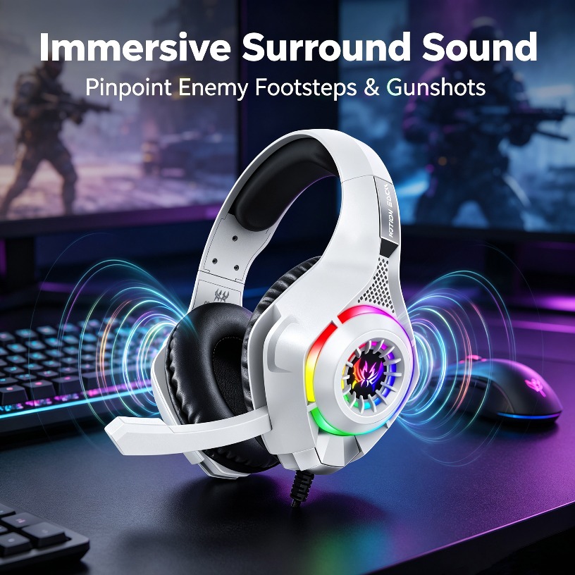 Fones de Ouvido para Jogos com - Gaming Headset With Mic Rgb avaliação e preço