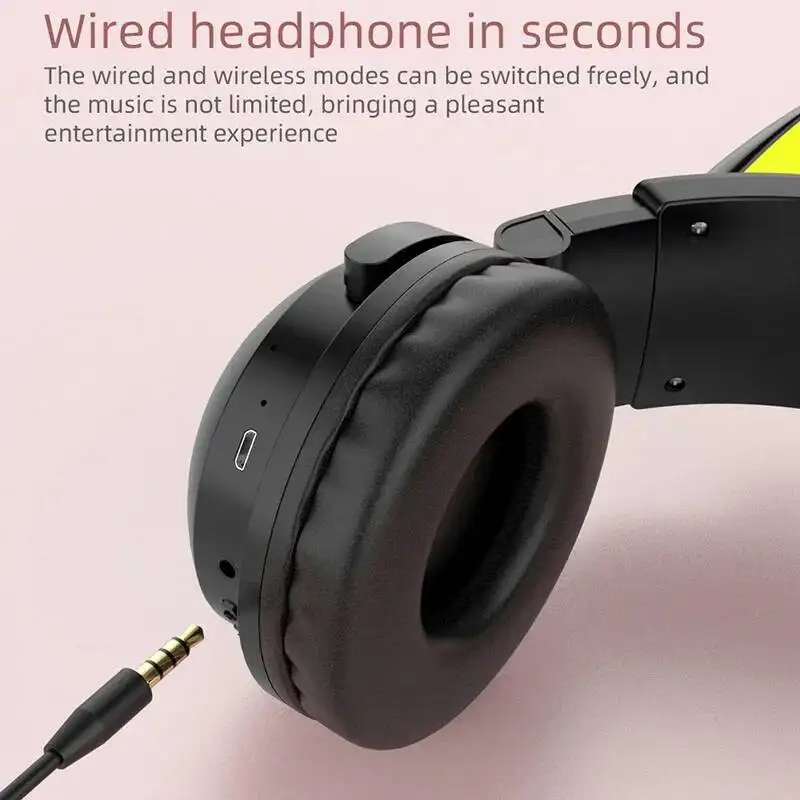 Novo zw068 bluetooth5.0 fone d - Cat Ear Bluetooth Headset Led avaliação e preço