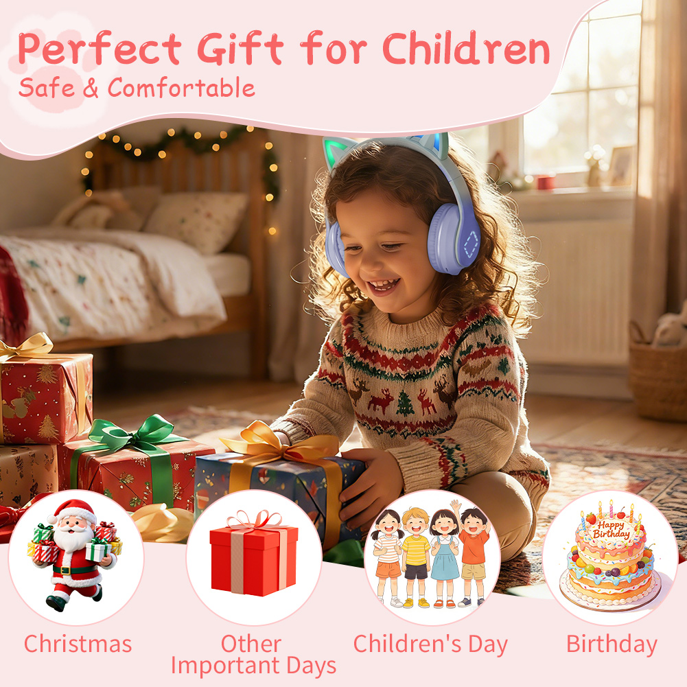 Lindos auscultadores sem fios  - Cat Ear Bluetooth Headset Led avaliação e preço