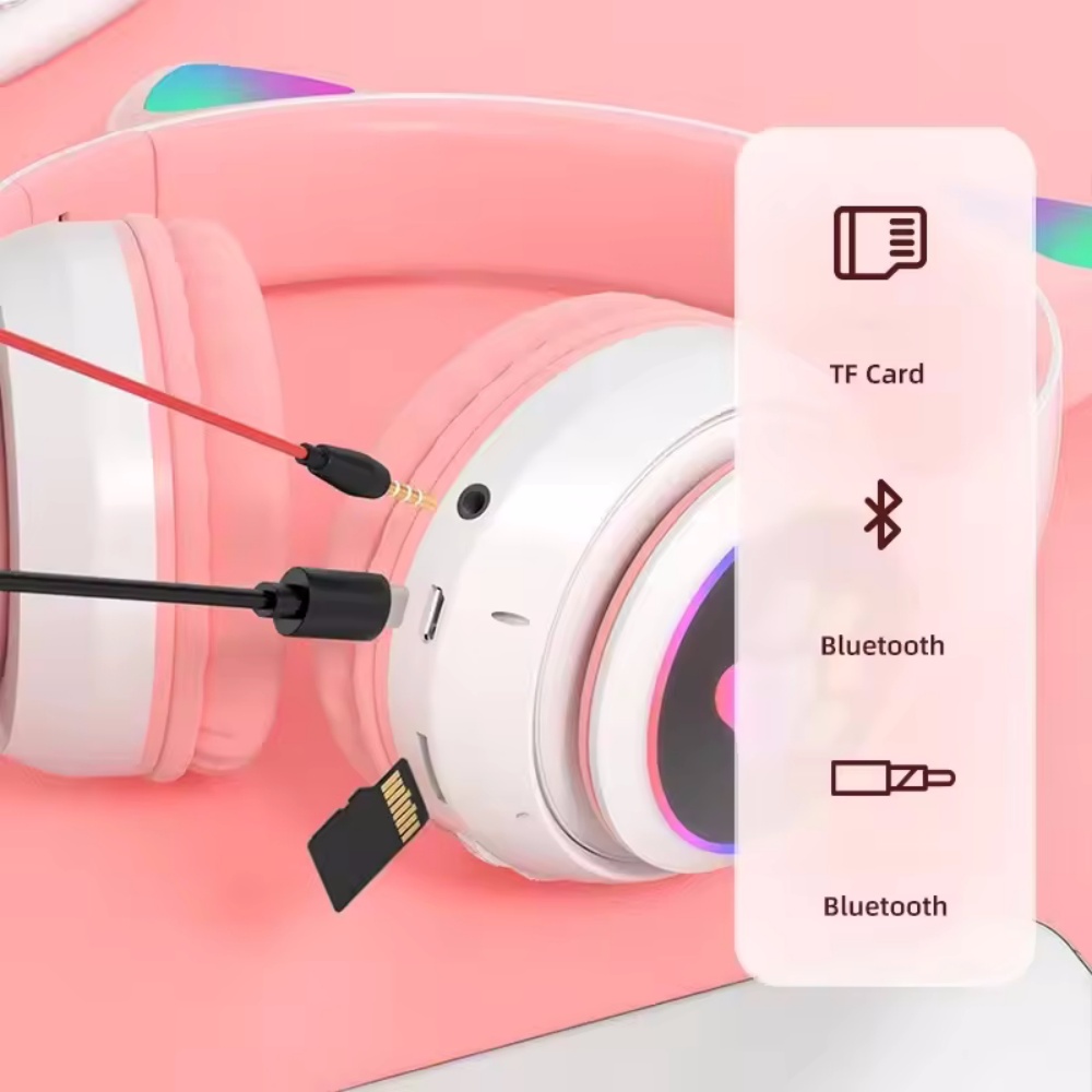 Fone de Ouvido Sem Fio com Ore - Cat Ear Bluetooth Headset Led avaliação e preço