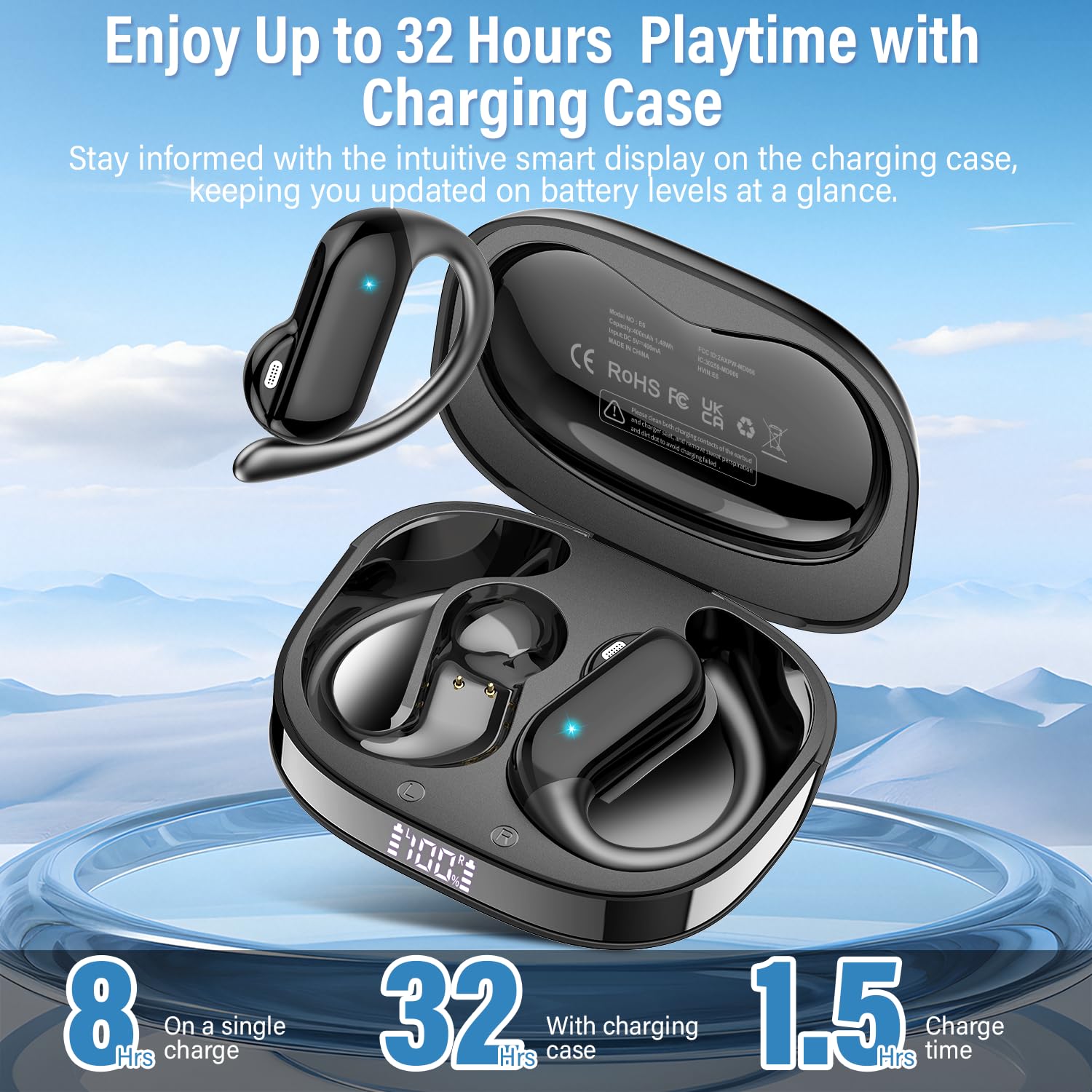 Fones de Ouvido Open-Ear Bluet - Open Ear Air Conduction Headphones avaliação e preço