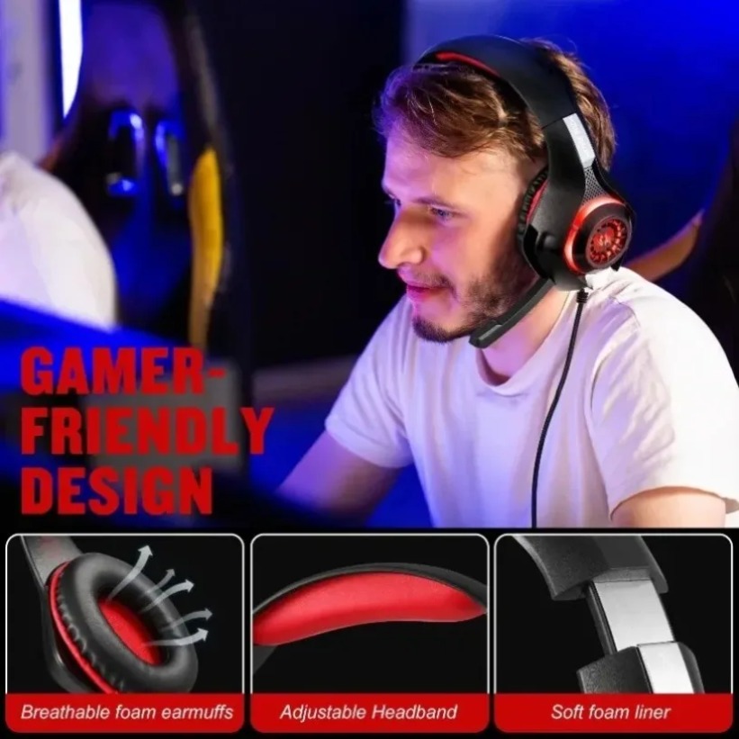 Fones de Ouvido para Jogos LED - Gaming Headset With Mic Rgb avaliação e preço