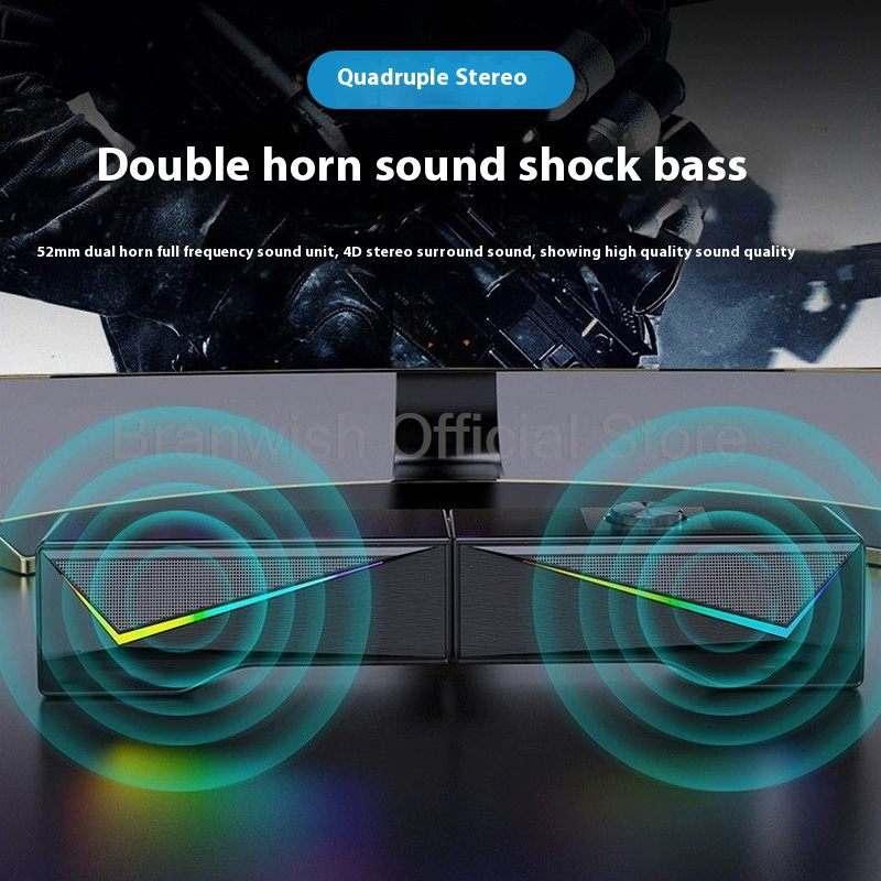 Barra de som para jogos RGB co - Rgb Computer Soundbar For Pc avaliação e preço