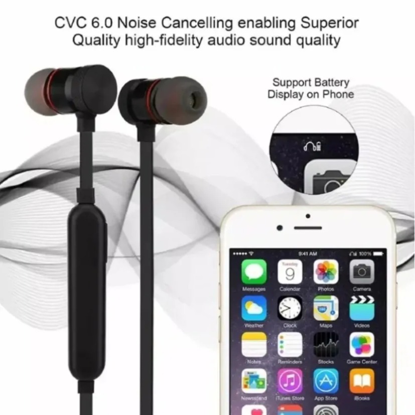 Fones de Ouvido Bluetooth com  - Magnetic Neckband Sports Earphones avaliação e preço