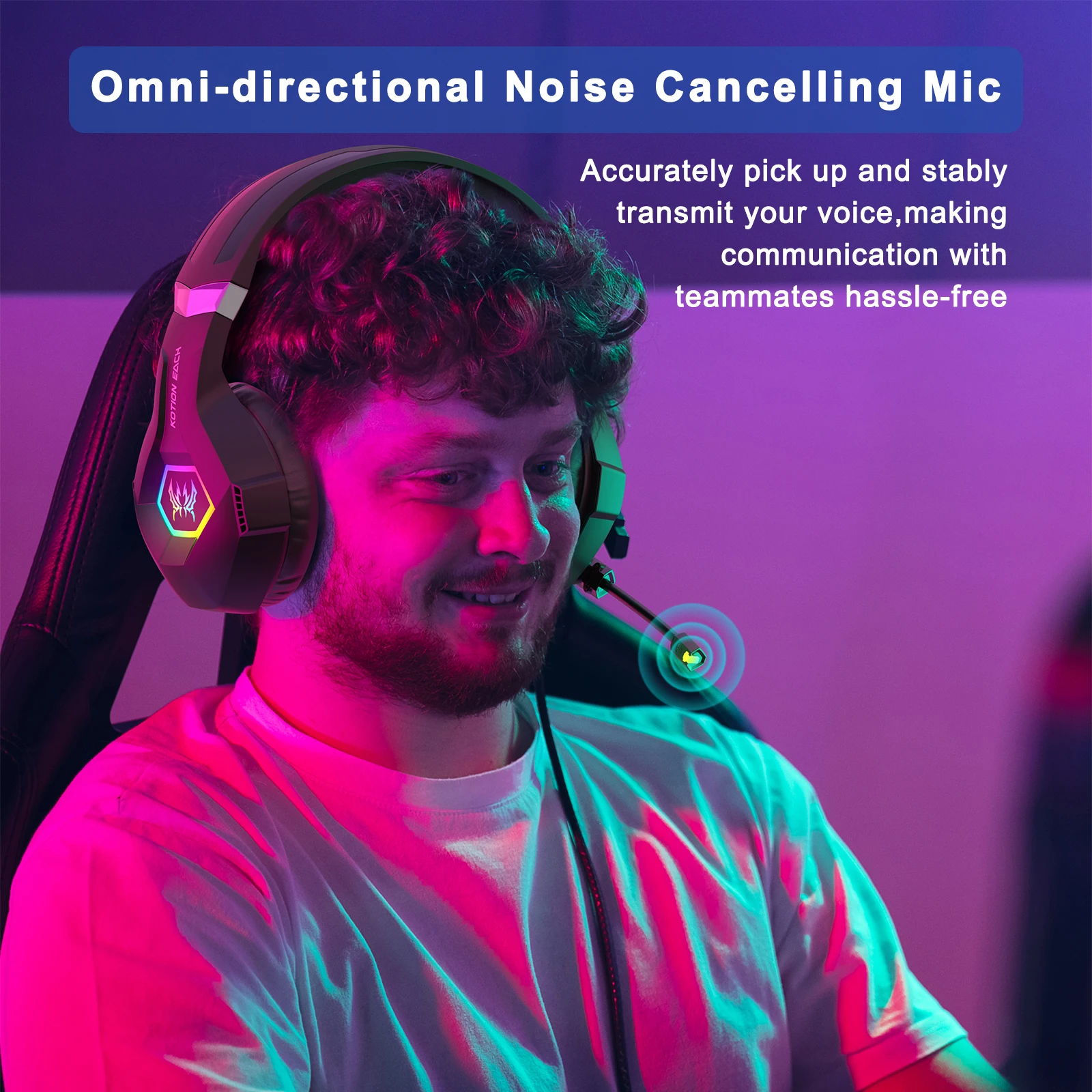 Fone de ouvido para jogos com  - Gaming Headset With Mic Rgb avaliação e preço