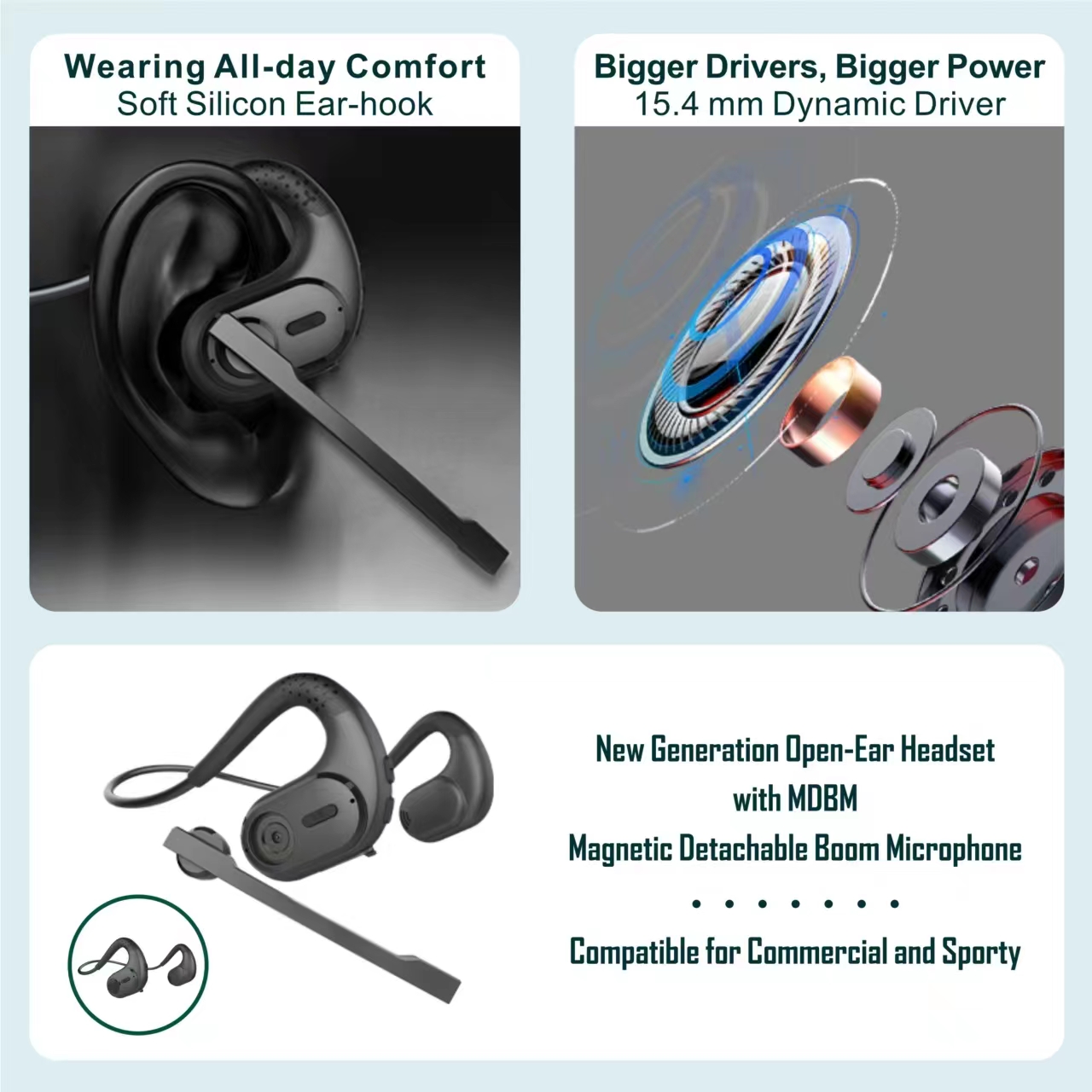 Fones de Ouvido de Condução Aé - Open Ear Air Conduction Headphones avaliação e preço