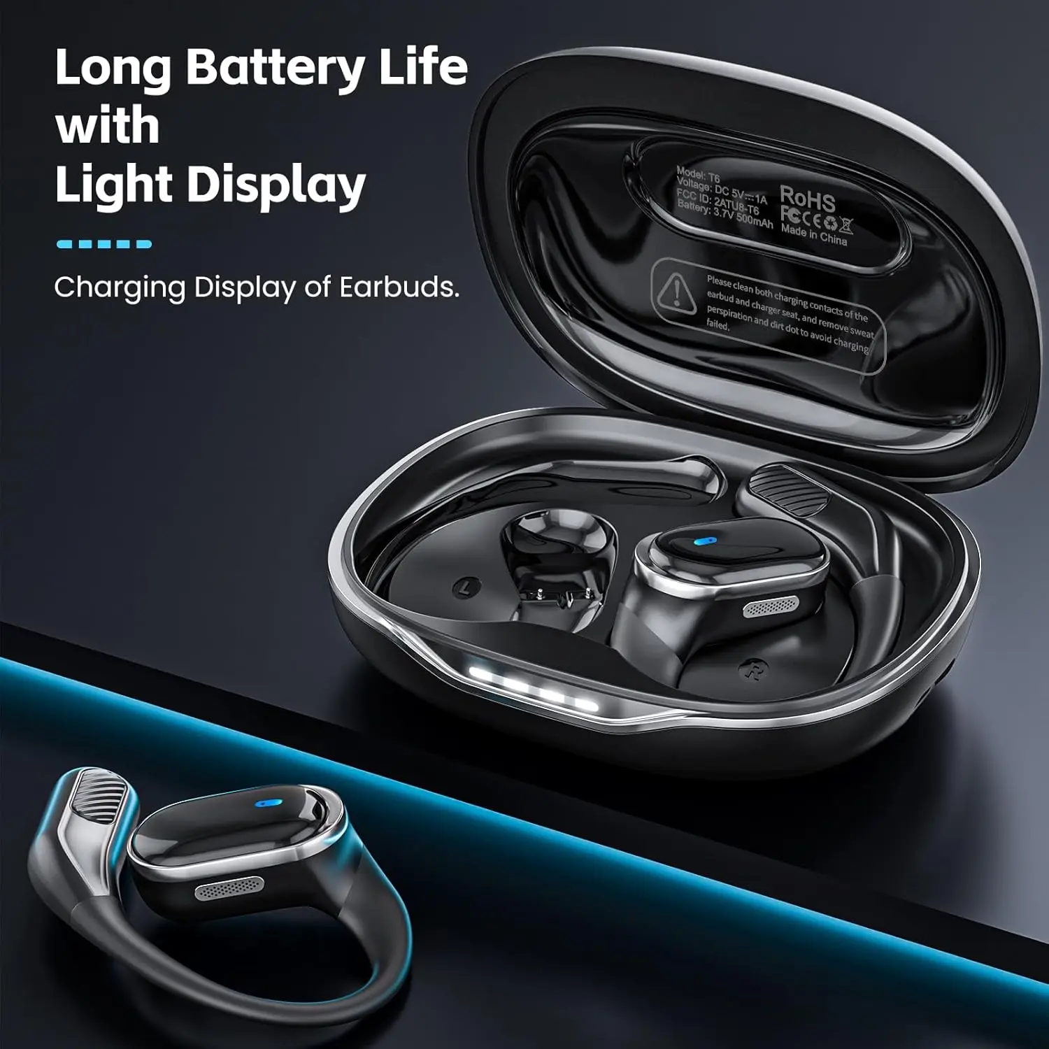 Fones de Ouvido Bluetooth Sem  - Open Ear Air Conduction Headphones avaliação e preço